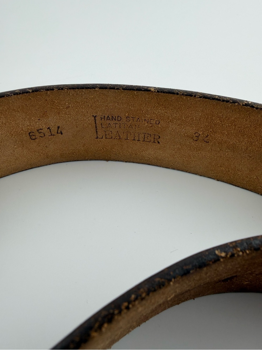 SOLD Hand Stained Latitan Leather Butterfly Belt with Red Stone Buckle Size 32 - Picture 6 of 8